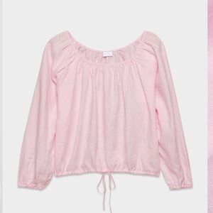 Aritzia Little Moon Pink Peasant Top NWT XS